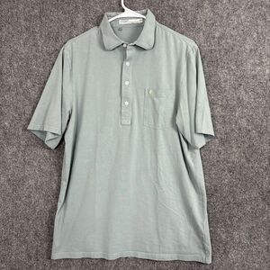 Criquet Polo Shirt Mens Size L Green Pima cotton Golf  Casual Soft